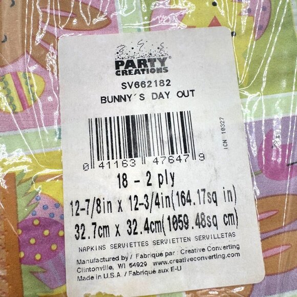 Party Creations Vintage Bunny’s Day Out paper products plates napkins Easter Spr - Picture 7 of 7